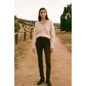 True Religion Lamb Suede Skinny Pants – Chocolate Brown – Size 29 - Moto Western